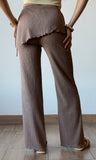 Tied Overwrap Texture Knit Long Pants