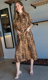 Leopard Print Rosette Dress