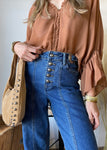 Double Buckle Straight Jeans