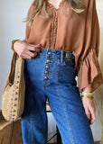 Double Buckle Straight Jeans