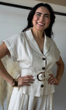 Button Down Belted Top
