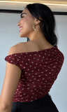 Polka Dot Asymmetrical Top
