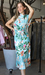 Mock Neck Sleeveless Midi Dress