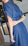 Button Front Drop Shoulder Dress
