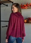 Ruffle And Tie Front Detail Blouse