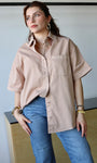 Short Sleeve Button Down Oversized Shirt