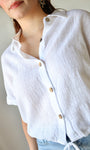 Short Sleeve Drawstring Hem Shirt