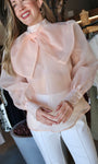 Bowknot Sheer Blouse