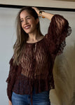 Lace Blouse With Tiered Ruffles
