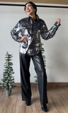 Sequin Button Up Top