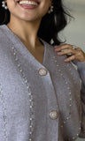 Jewel Embellished Button Down Cardigan