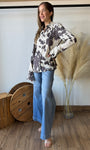 Animal Print Button Blouse