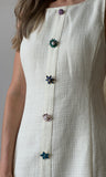 White Tweed Sleeveless Mini Dress