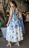 Printed Tied Strap Sleeveless Long Dress