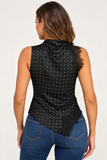 Polka and Lace Satin Top