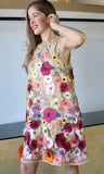 Floral Embroidered Sleeveless Mini Dress