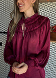 Ruffle And Tie Front Detail Blouse