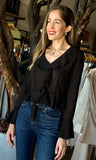 V Neck Ruffle Blouse