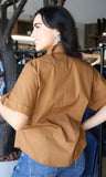 Brown Button Detail Blouse
