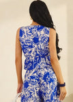 Printed Shrring Detail Top