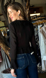 V Neck Ruffle Blouse