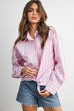 Striped Long-sleeve Button-up Shirt