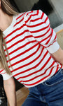 Red Stripe Sweater Top