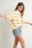Striped Oversized Polo Shirt