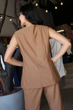 Brown Button Detail Vest