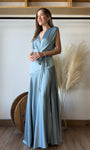 Satin Pleated Gown