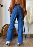 Double Buckle Straight Jeans