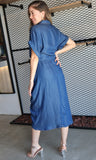 Button Front Drop Shoulder Dress