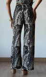 Black Print Wide Pants
