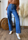 Double Buckle Straight Jeans