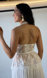 Pleated and Lace Mix Palazzo