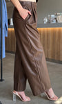 Faux Leather Brown Pants