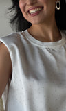 Sleeveless Satin Blouse