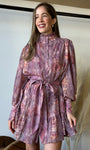 Front Button Ruffled Mini Dress
