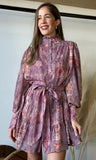 Front Button Ruffled Mini Dress