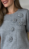 Light Grey Short Sleeve Sweater