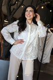 Embroided Button Blouse