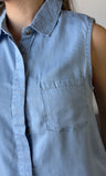 Sleeveless With Pocket Tencel Shirt