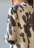 Animal Print Button Blouse