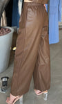 Faux Leather Brown Pants