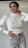 White Basic Turtle Neck Sweater