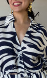 Navy Printed Top