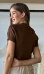 One Button Short Sleeve Sweater