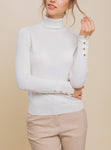 Ivory High Neck Long Sleeve Top