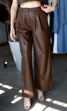 Faux Leather Brown Pants