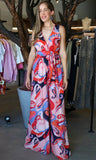 Printed Sleeveless Wide Leg Jumpsuit
